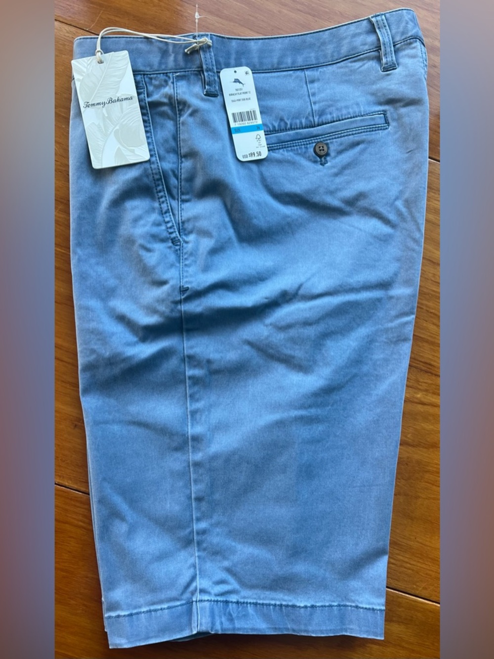 Tommy Bahama Men's Boracay 36 X 12" Shorts Chino Port Side Blue Flat Front $99